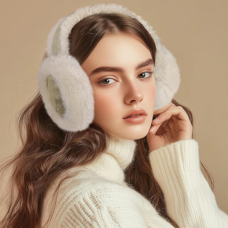 Lainlight Store Ear Muffs for Winter Women Faux Fur Warm Earmuffs Foldable Cute Fuzzy Ear Warmers - Image 5